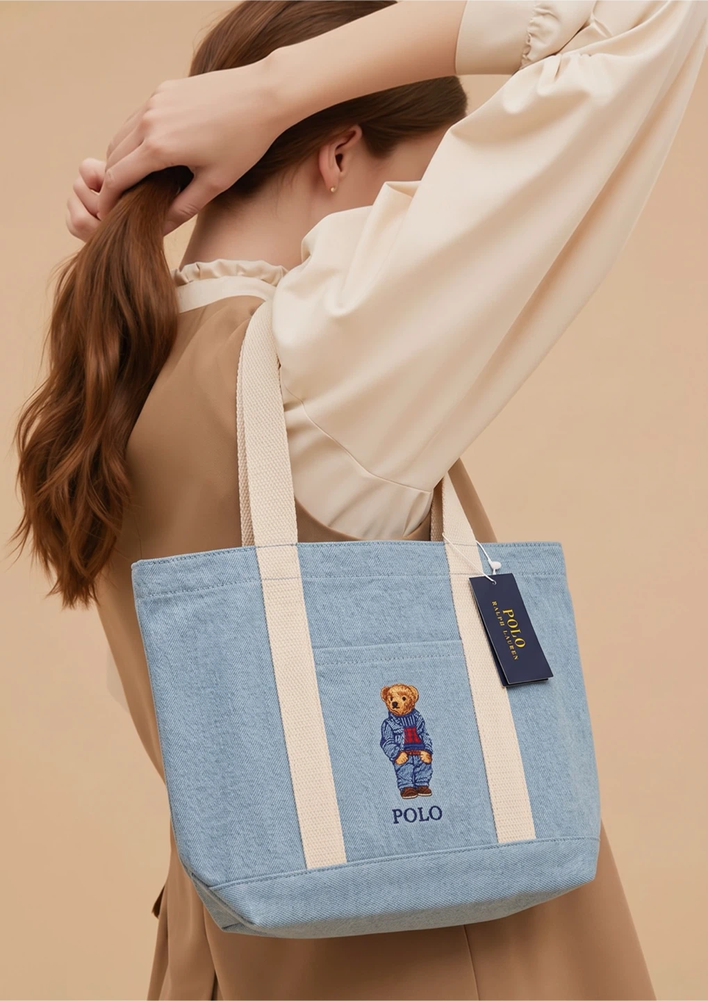 Polo Ralph Lauren Bear Tote Bag Light Blue Japan Exclusive - photo 5