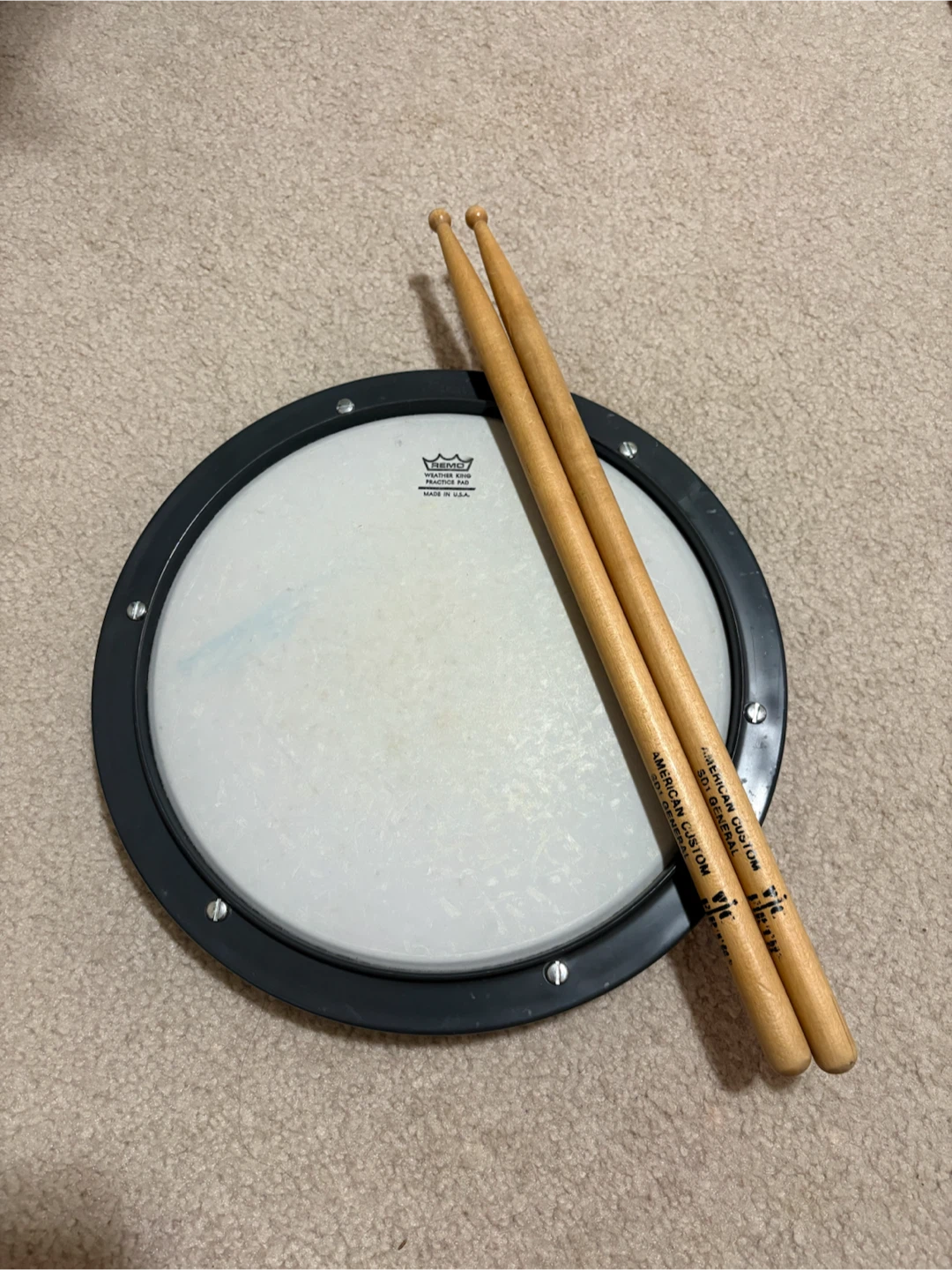 Remo Tunable Practice Drum Pad with Drumsticks