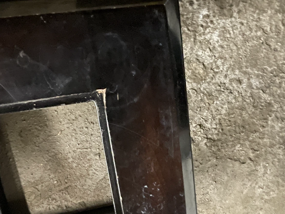 Dark Brown Wood Coffee Table with Glass Top - photo 3