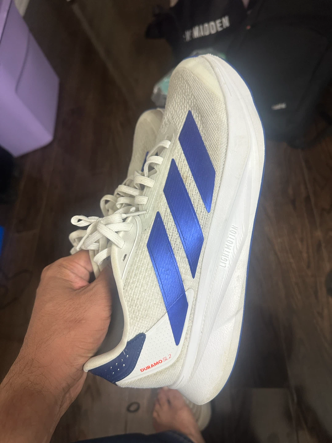 Adidas Duramo SL 2.0 Running Shoes White/Blue Size 12