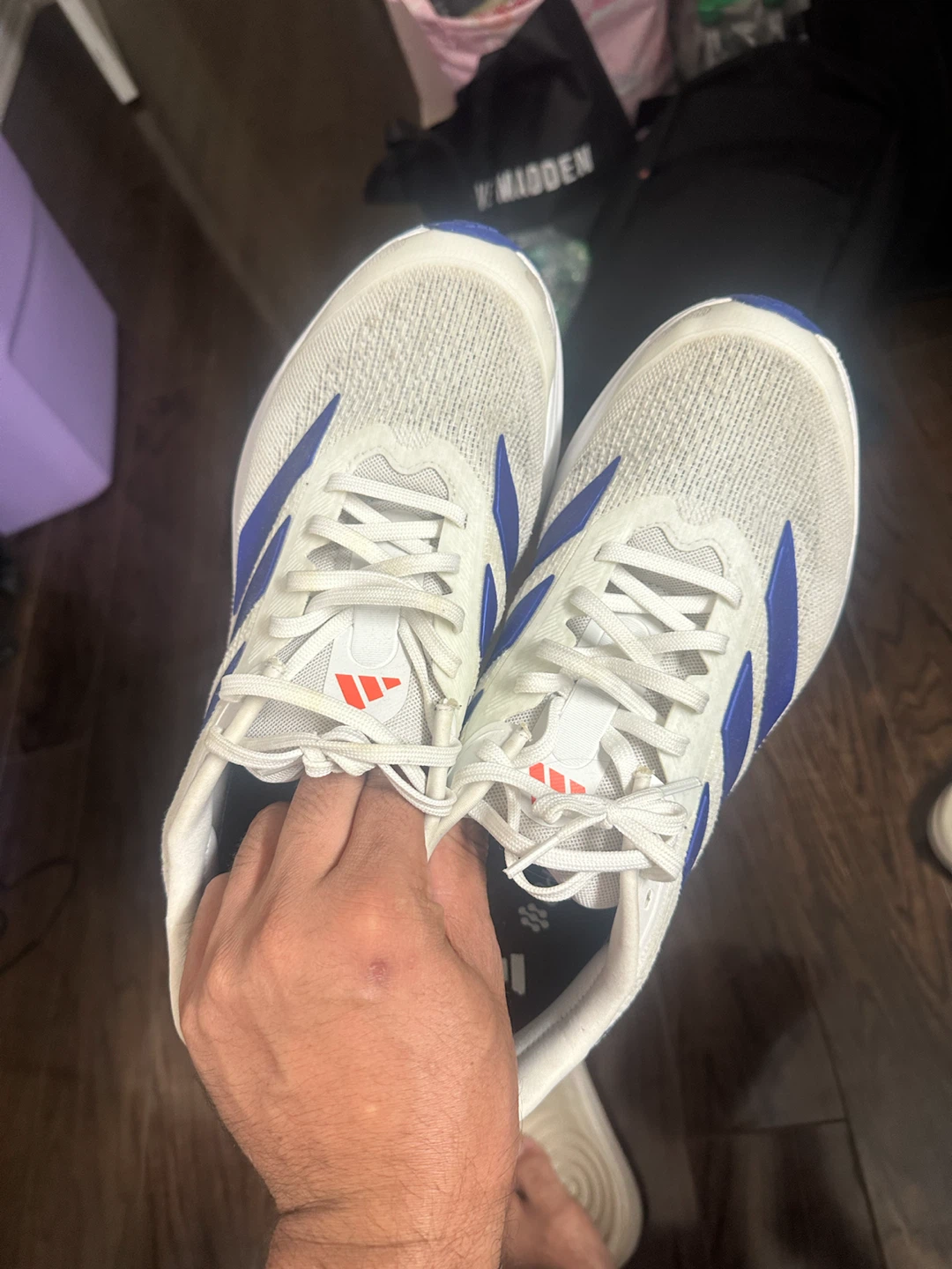 Adidas Duramo SL 2.0 Running Shoes White/Blue Size 12 - photo 2