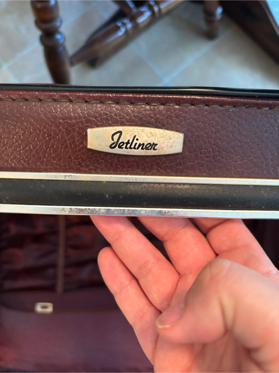 Vintage Jetliner Leather Suitcase - photo 2