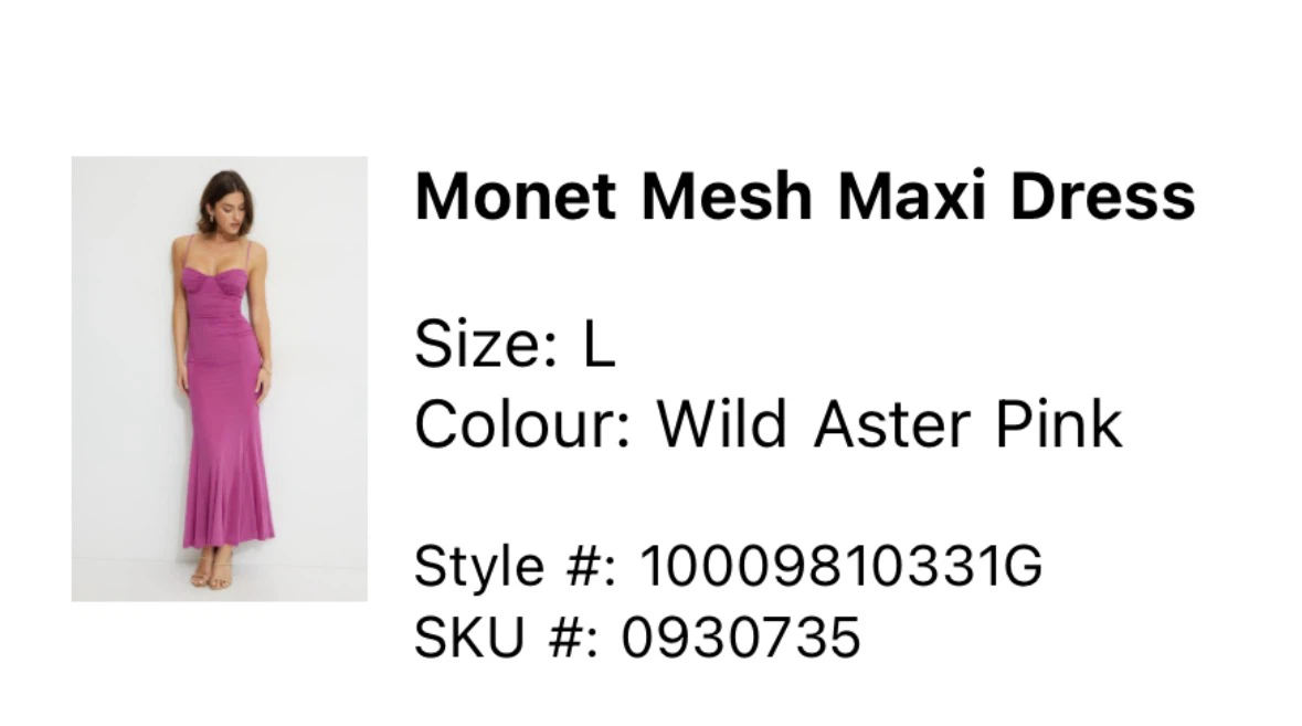 Dynamite Monet Mesh Maxi Dress Wild Aster Pink Size L - photo 3