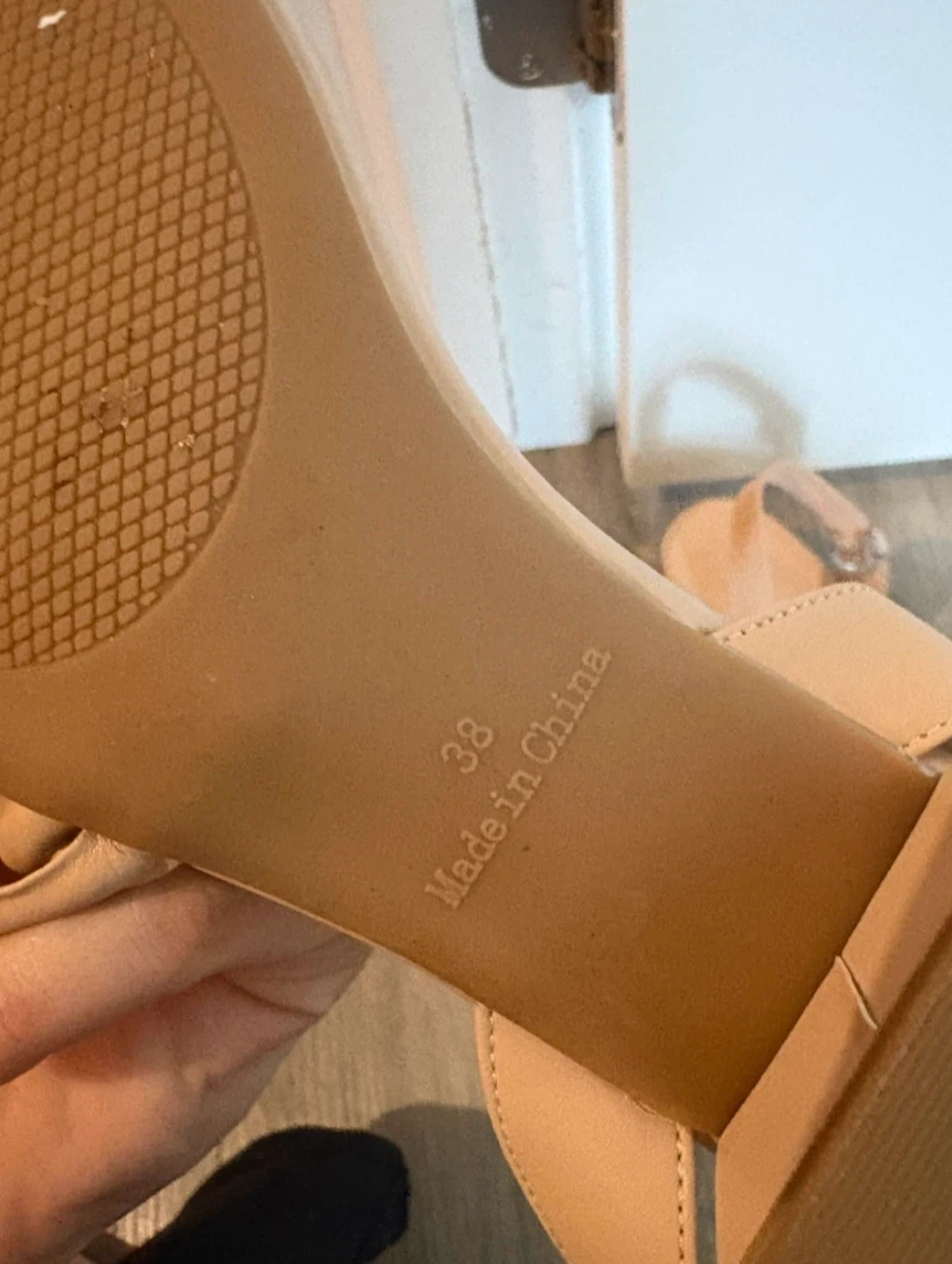 Nude Strappy Block Heel Sandals Size 38 - photo 2