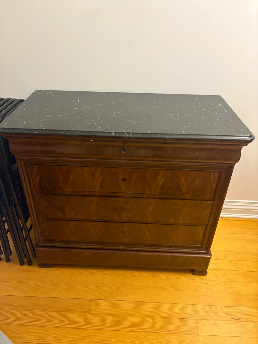 Antique Wooden Dresser with Marble Top