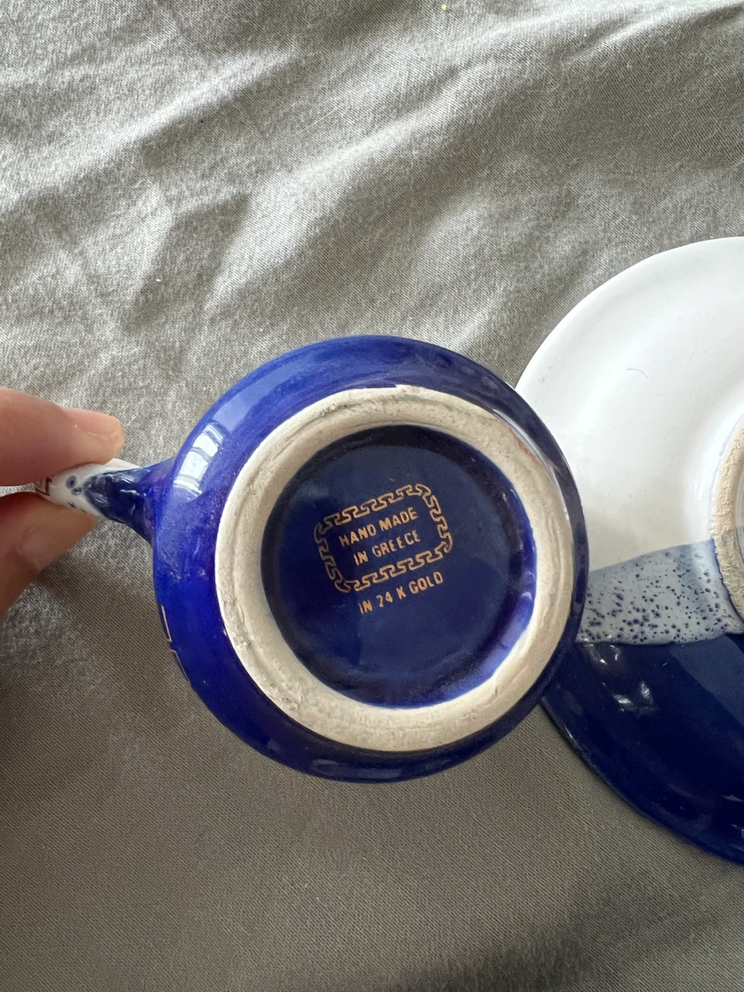 Handmade in Greece 24K Gold Espresso Cup & Saucer Set (2 Sets) - photo 5
