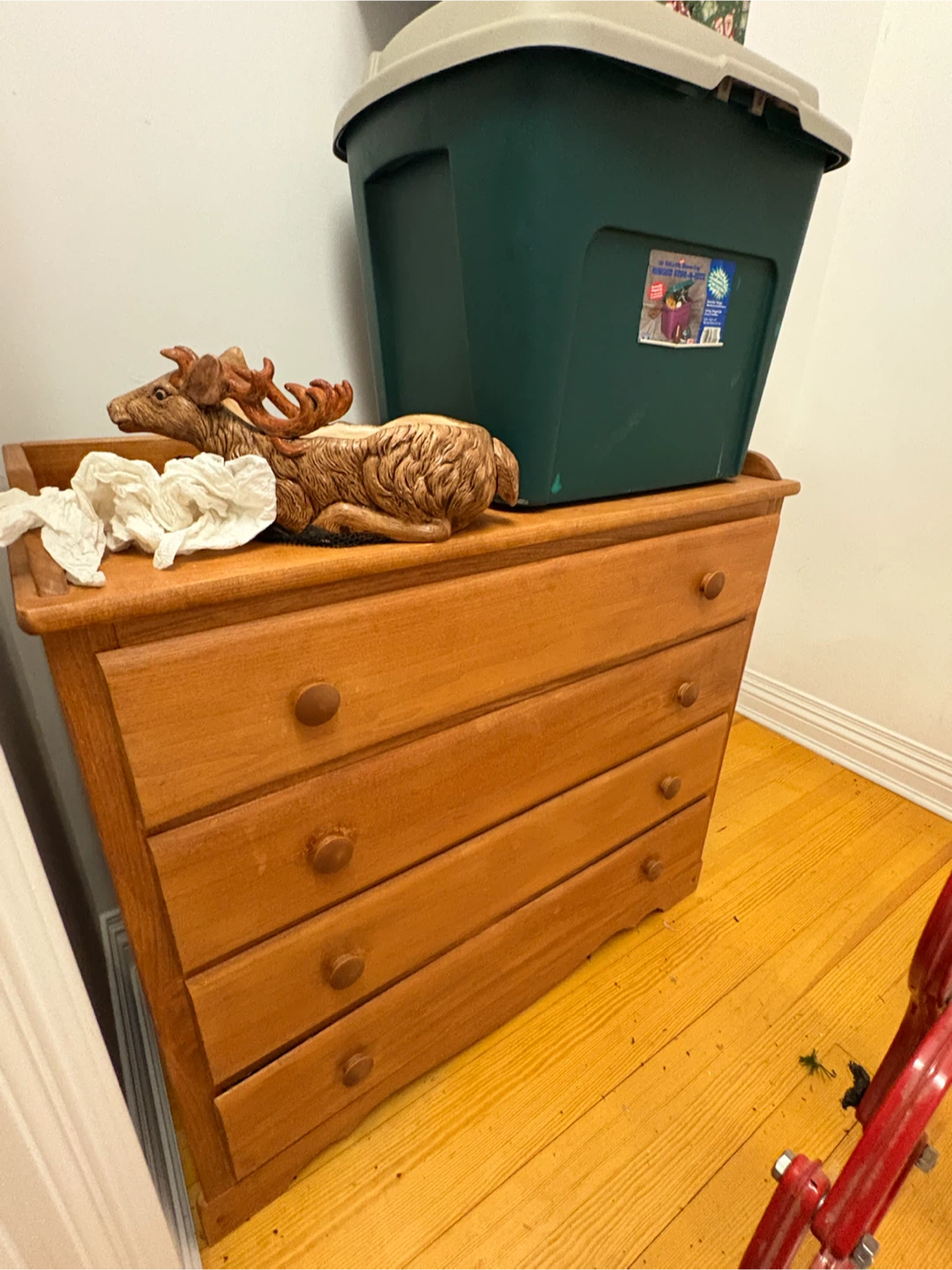 Wooden 4-Drawer Dresser