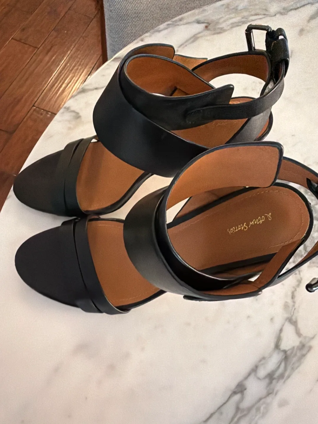 & Other Stores - Black Leather Heeled Sandals - photo 2