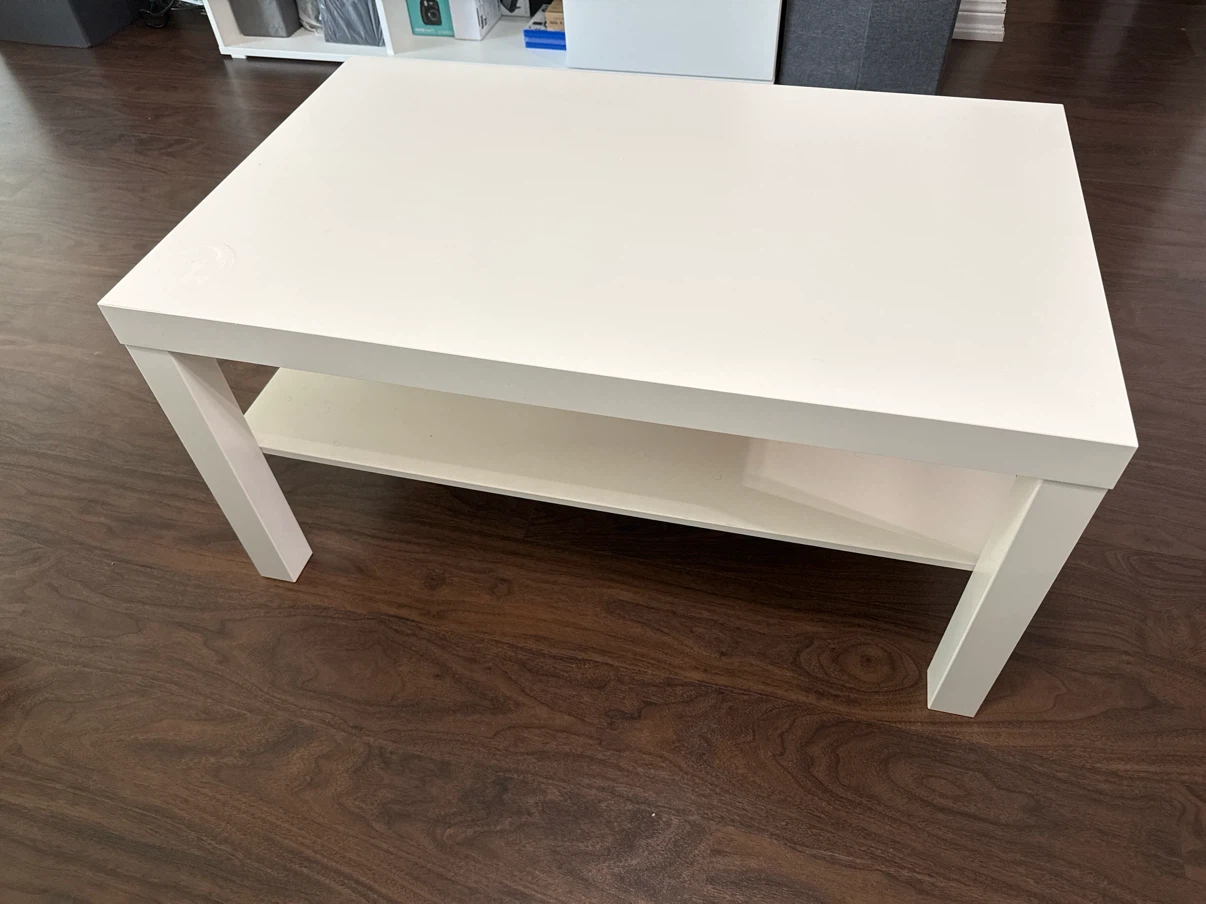IKEA White Coffee Table with Shelf