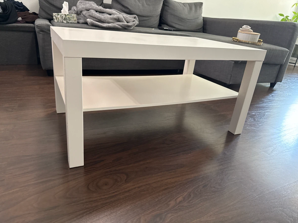 IKEA White Coffee Table with Shelf - photo 2