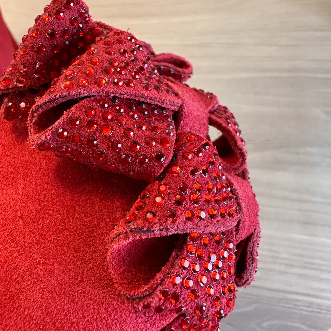 Betsey Johnson Red Suede Wedges size 8 NEW - photo 4