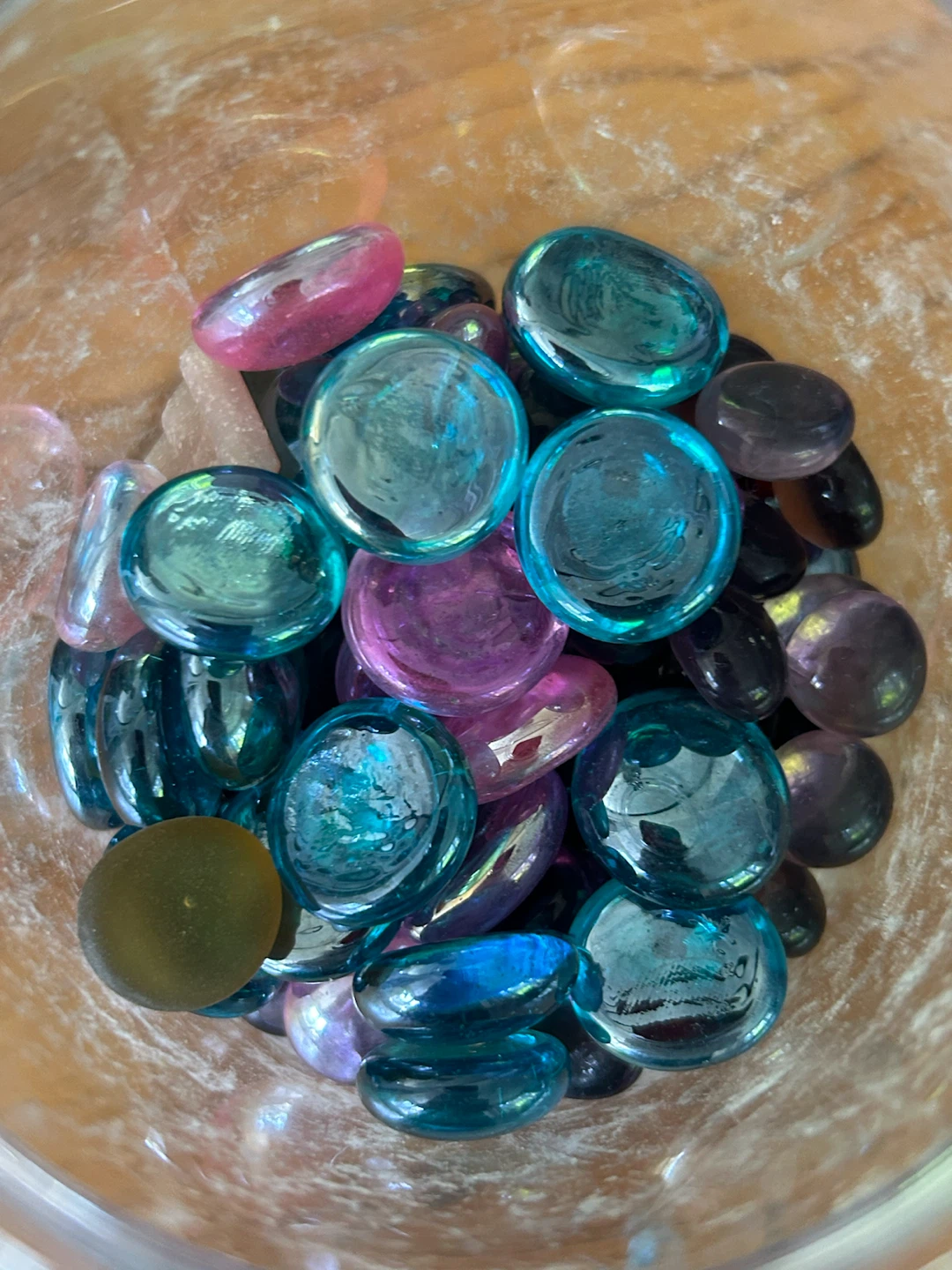 Blue/Purple Glass Pebbles