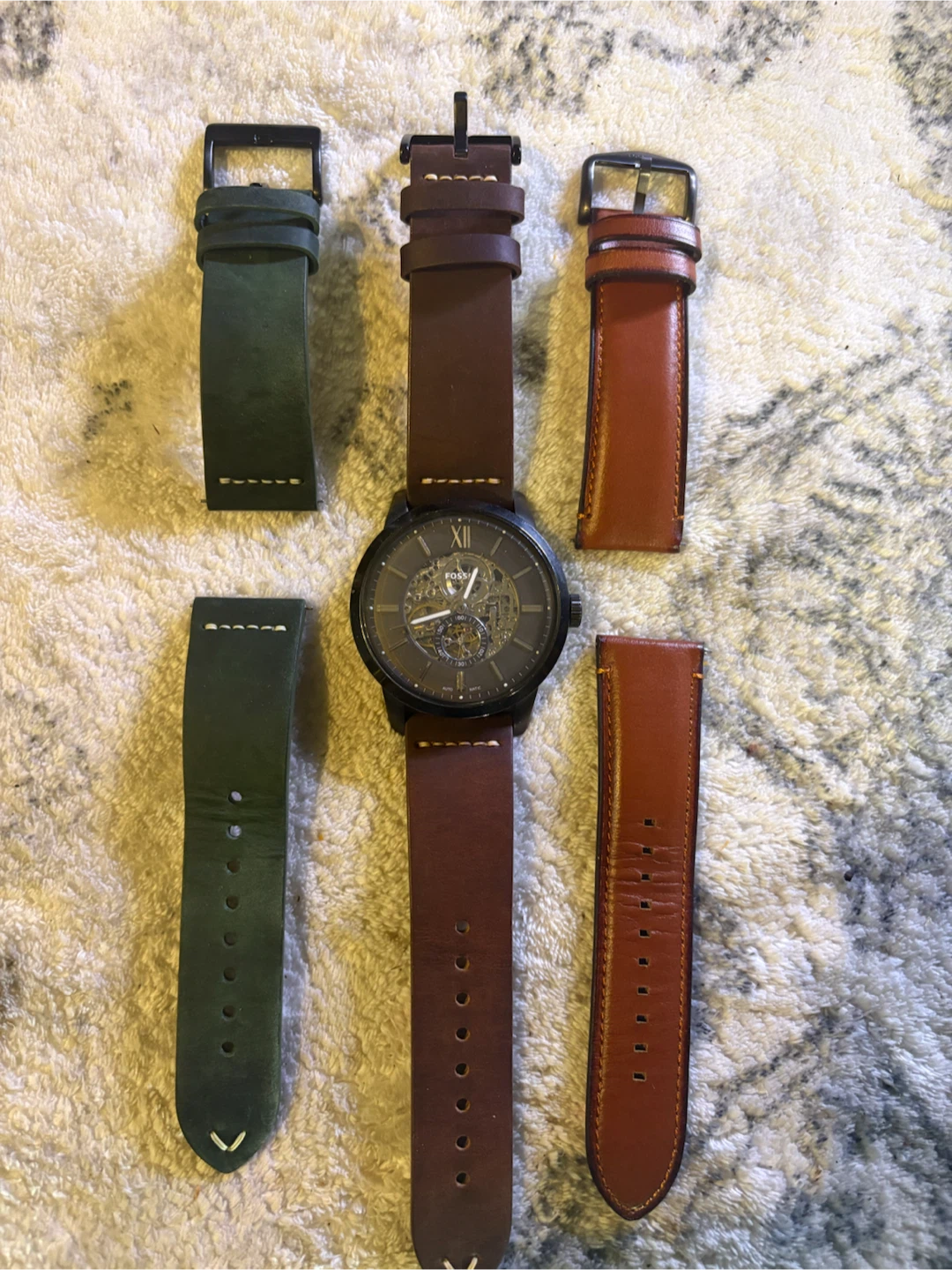 Fossil Automatic Skeleton Watch ME3181 Brown Leather Straps - photo 3