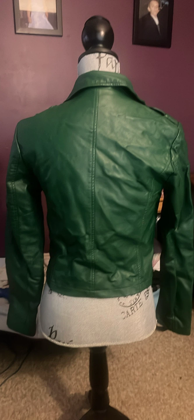 Green Leather Moto Jacket - photo 2