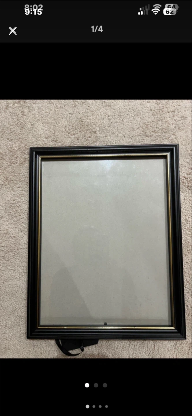 Black Picture Frame with Gold Trim
