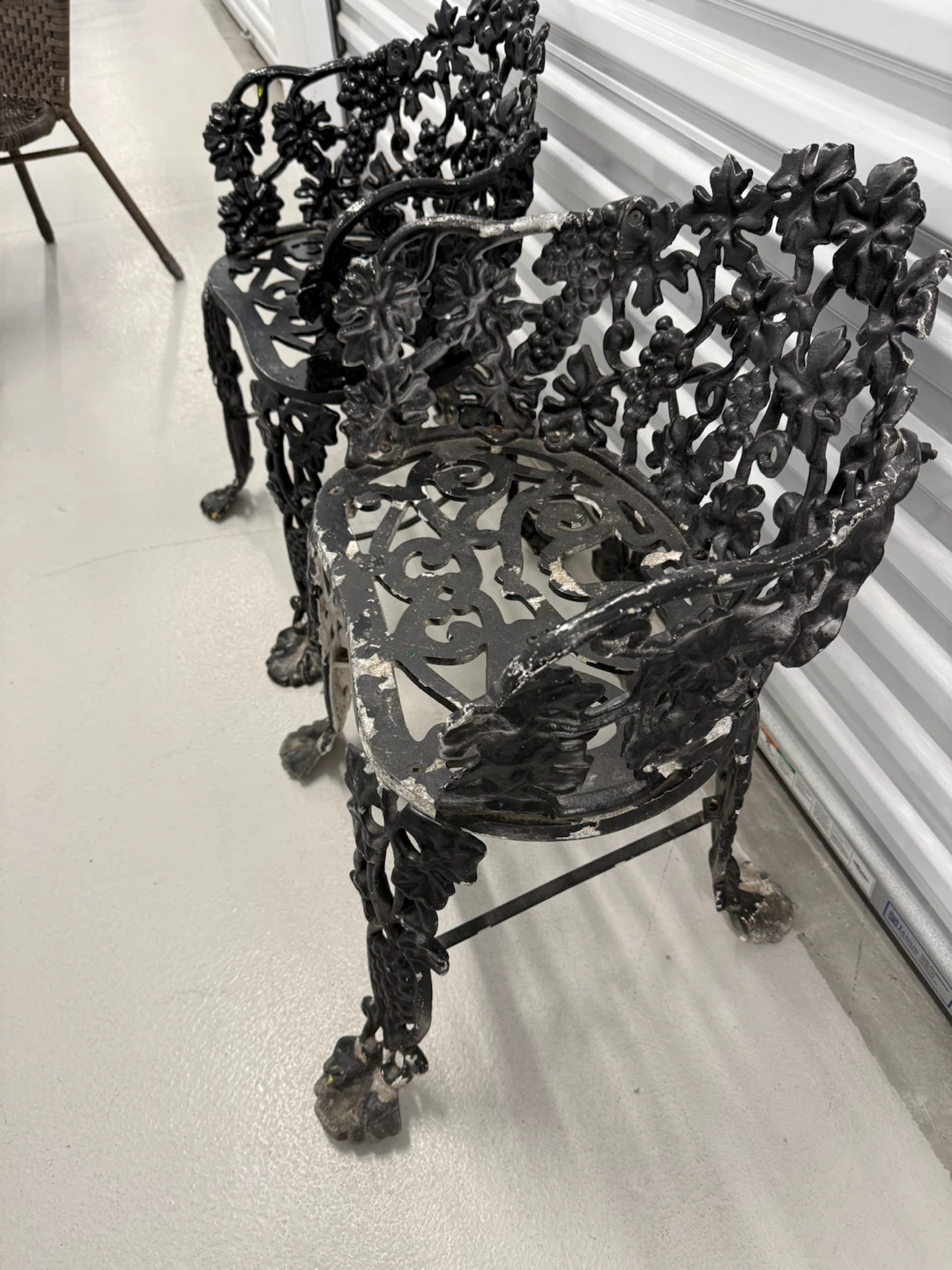 Vintage Ornate Cast Iron Garden Chairs (Set of 2)