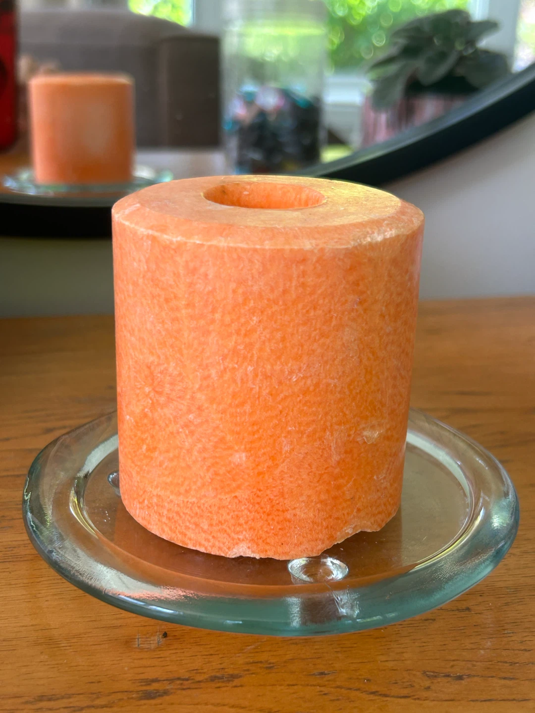 Clear Glass Candle Holder Plate