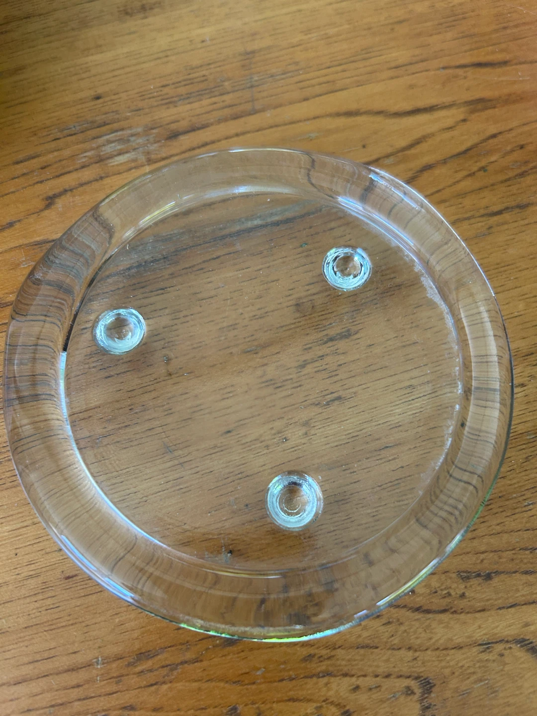 Clear Glass Candle Holder Plate - photo 2