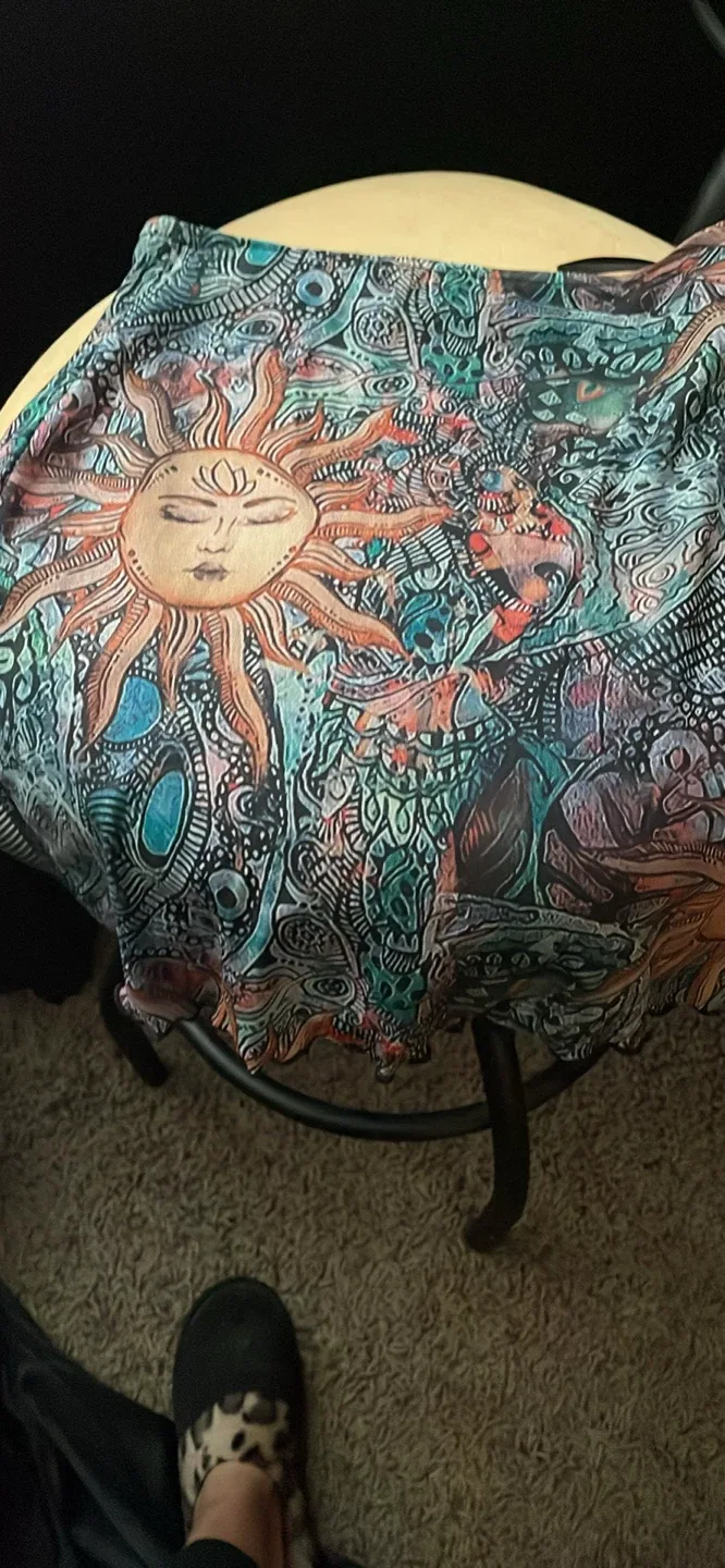 Sun and abstract print mini skirt - photo 2