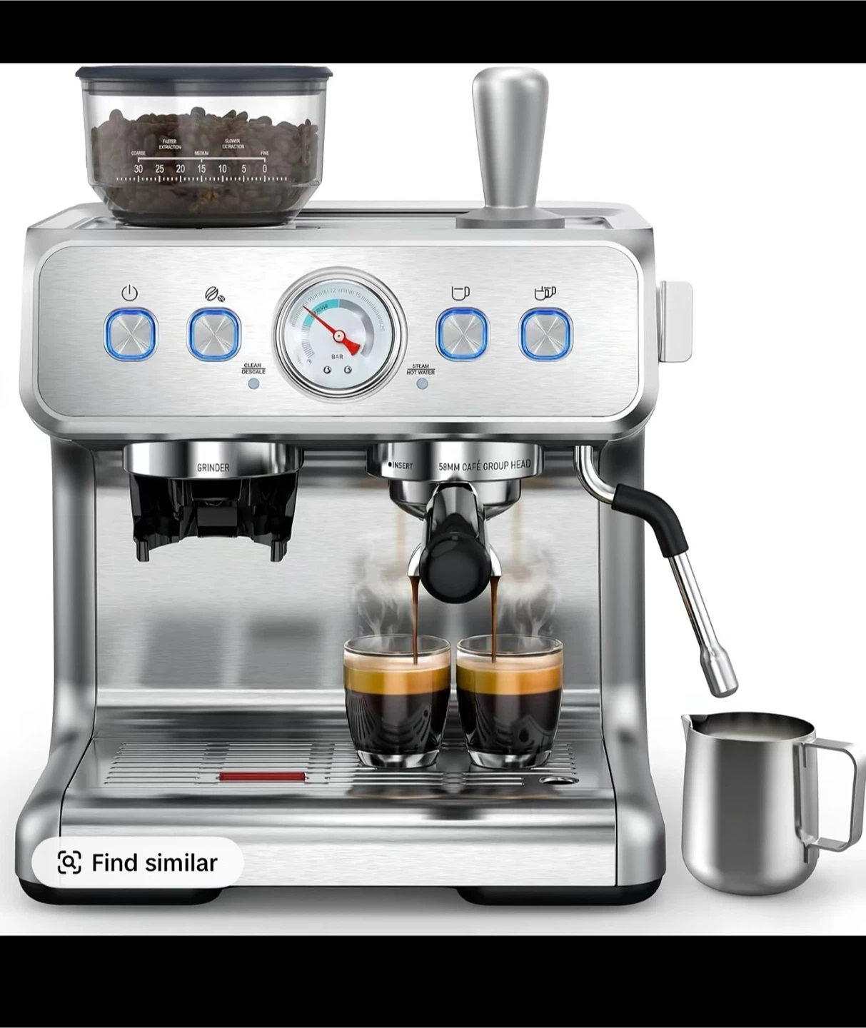 Espresso Machine with Grinder and Milk Frother