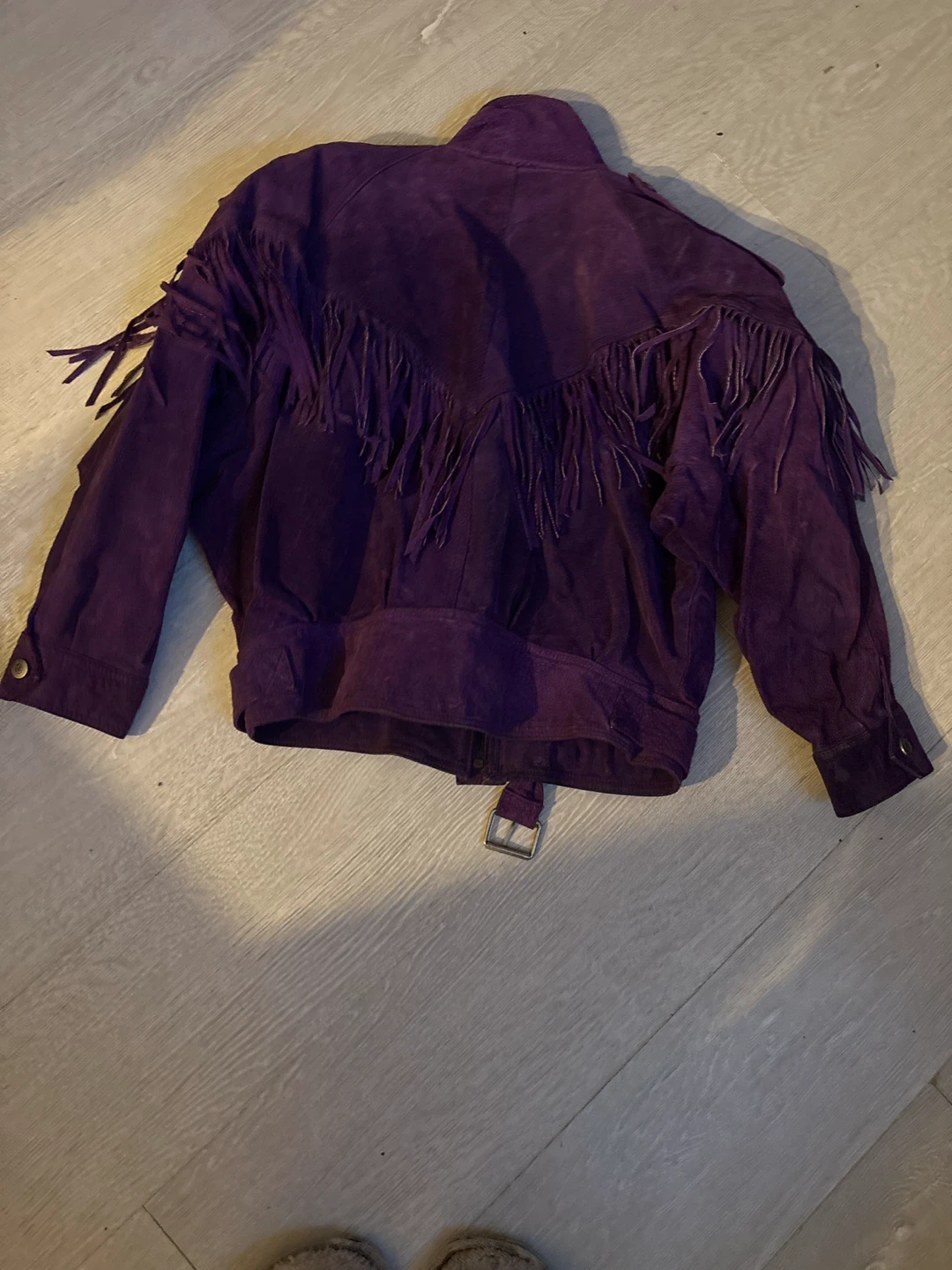 Purple Suede Fringe Jacket