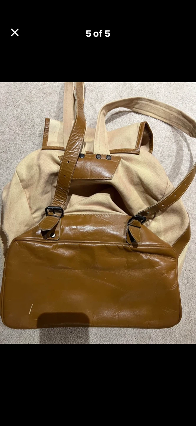 Canvas and Leather Backpack - photo 3