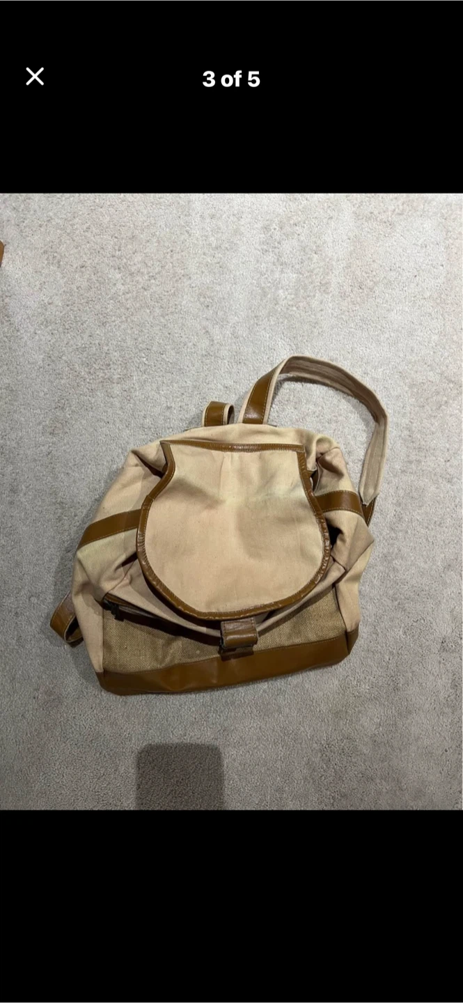 Canvas and Leather Backpack - photo 5