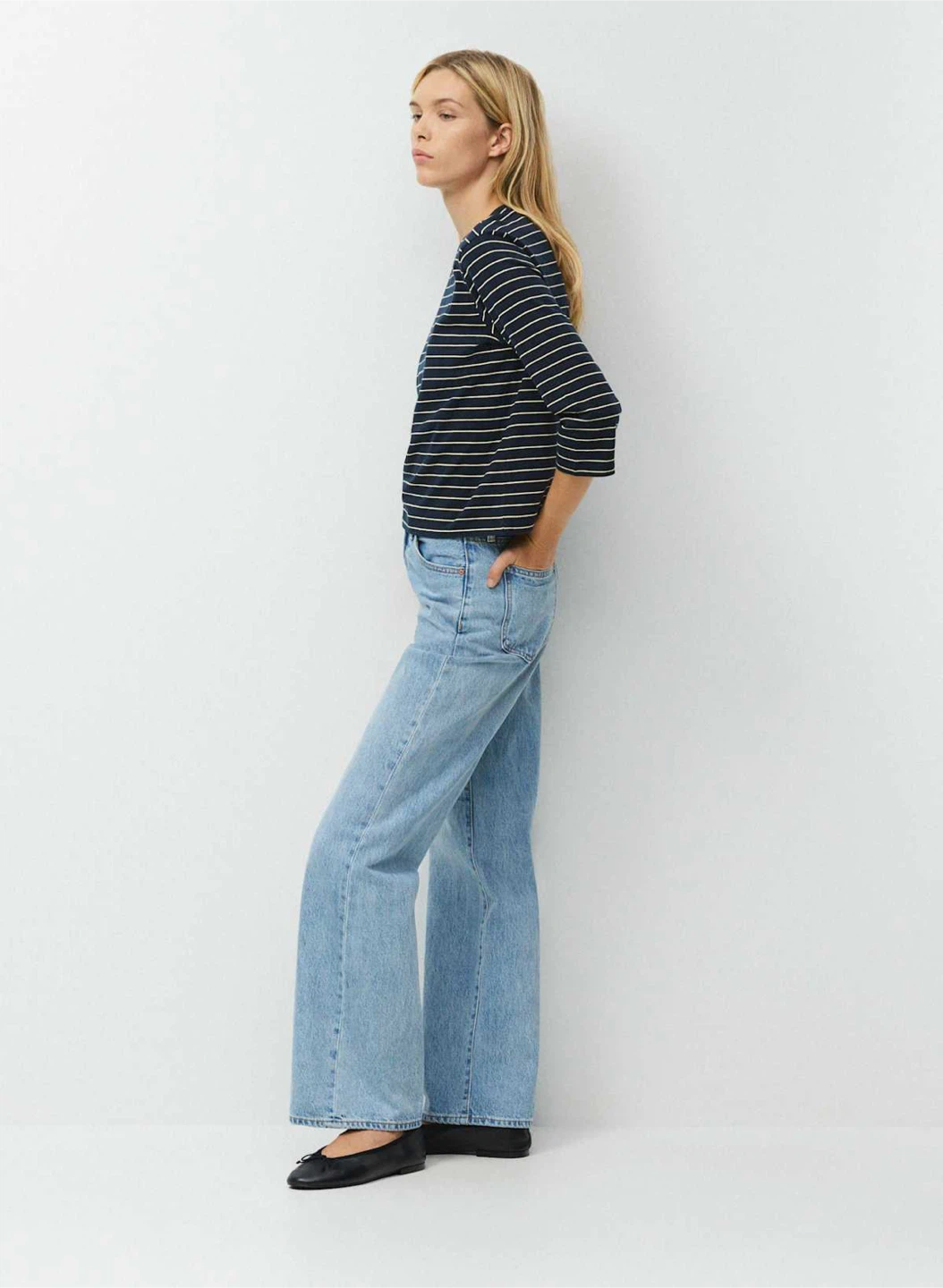 Denim Forum Wide Leg Jeans - Light Wash - photo 3