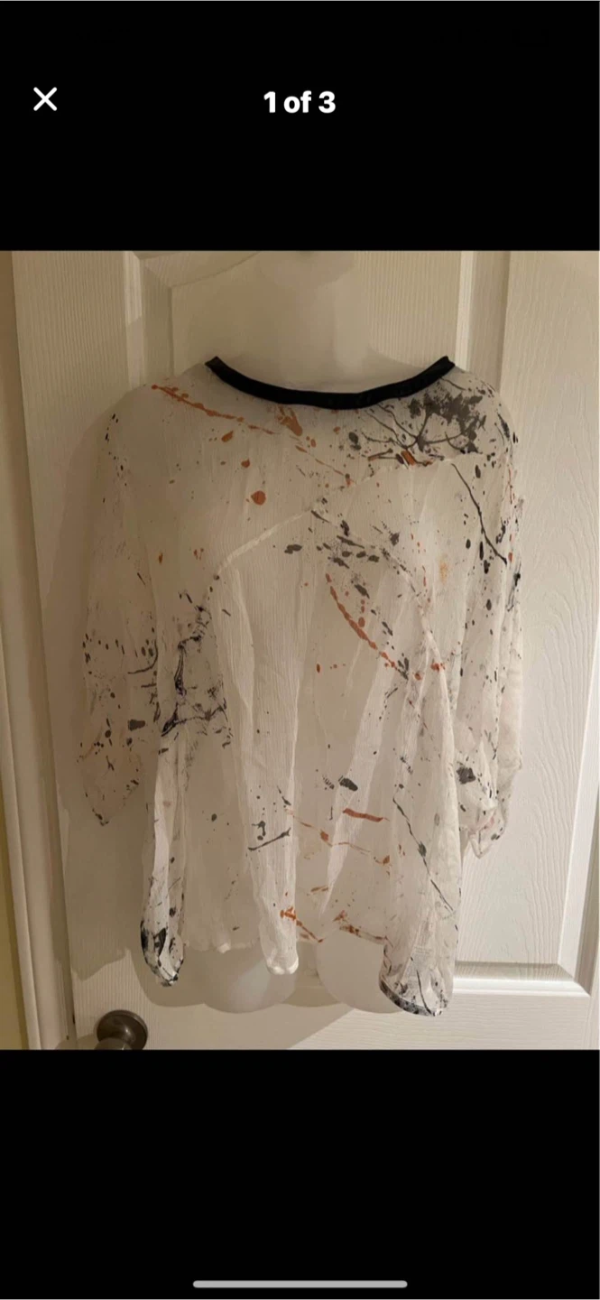 XXS Sheer Top with Paint Splatter Design