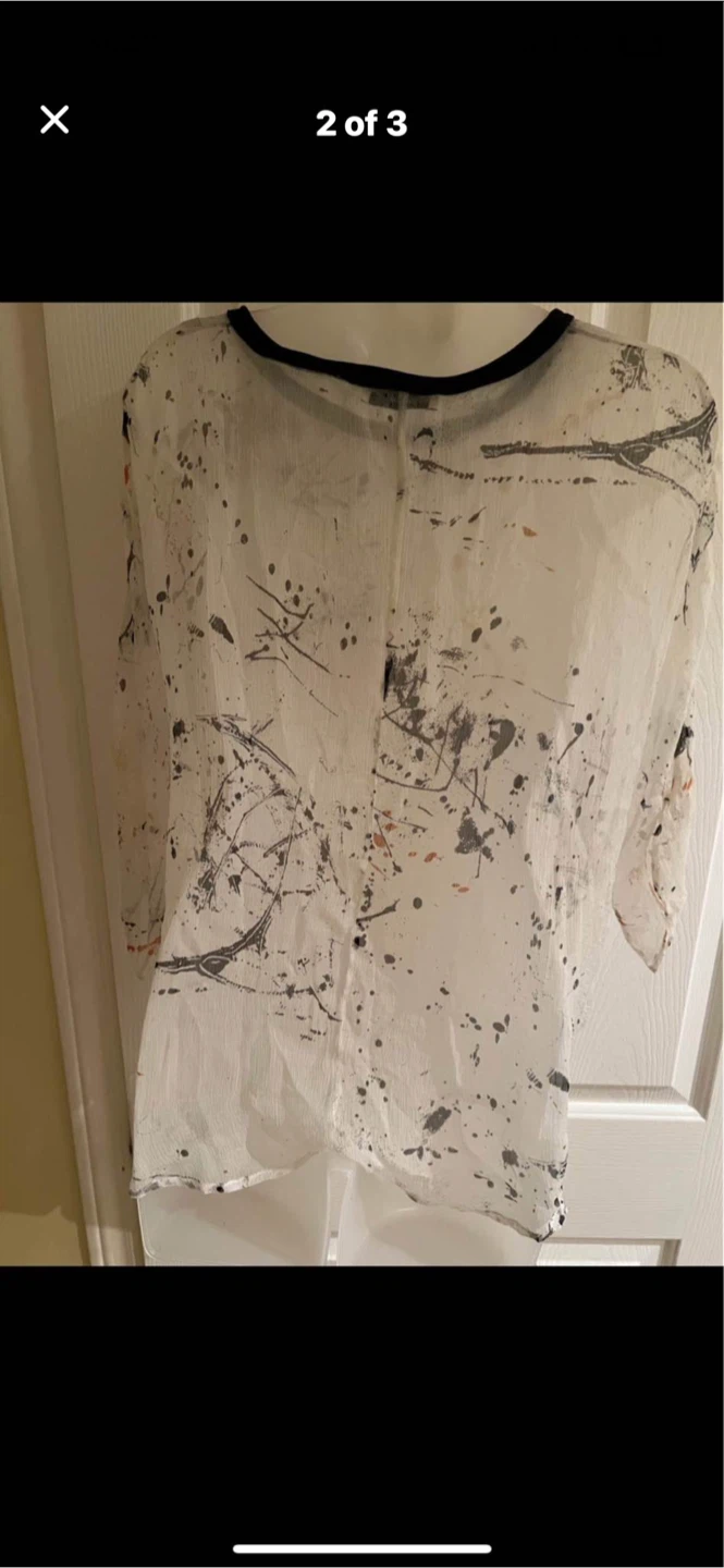 XXS Sheer Top with Paint Splatter Design - photo 2