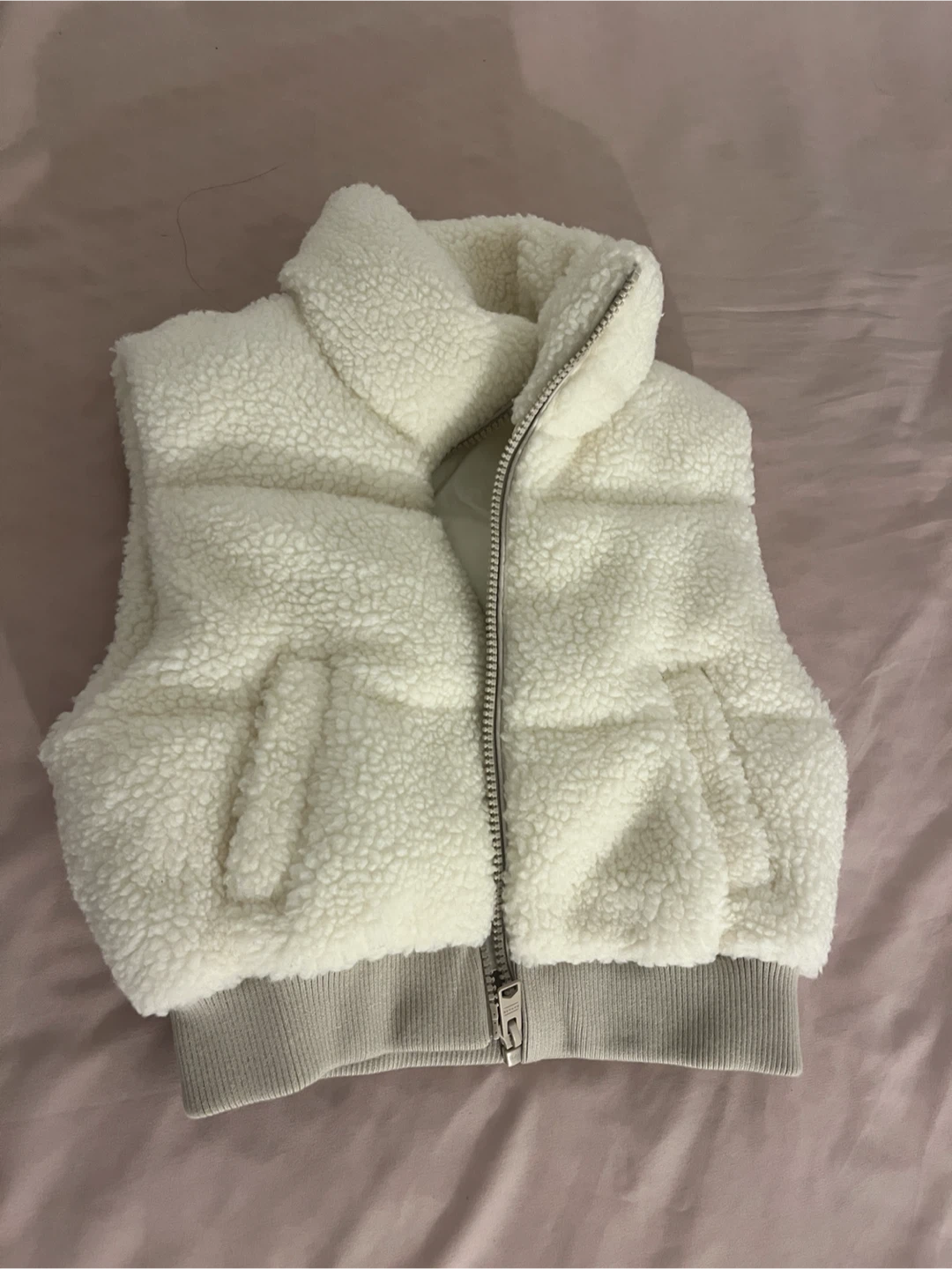 Garage White Sherpa Vest