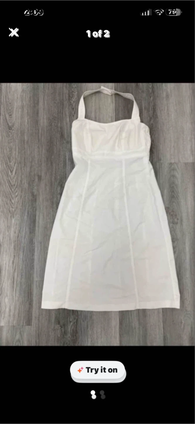 White Halter Dress