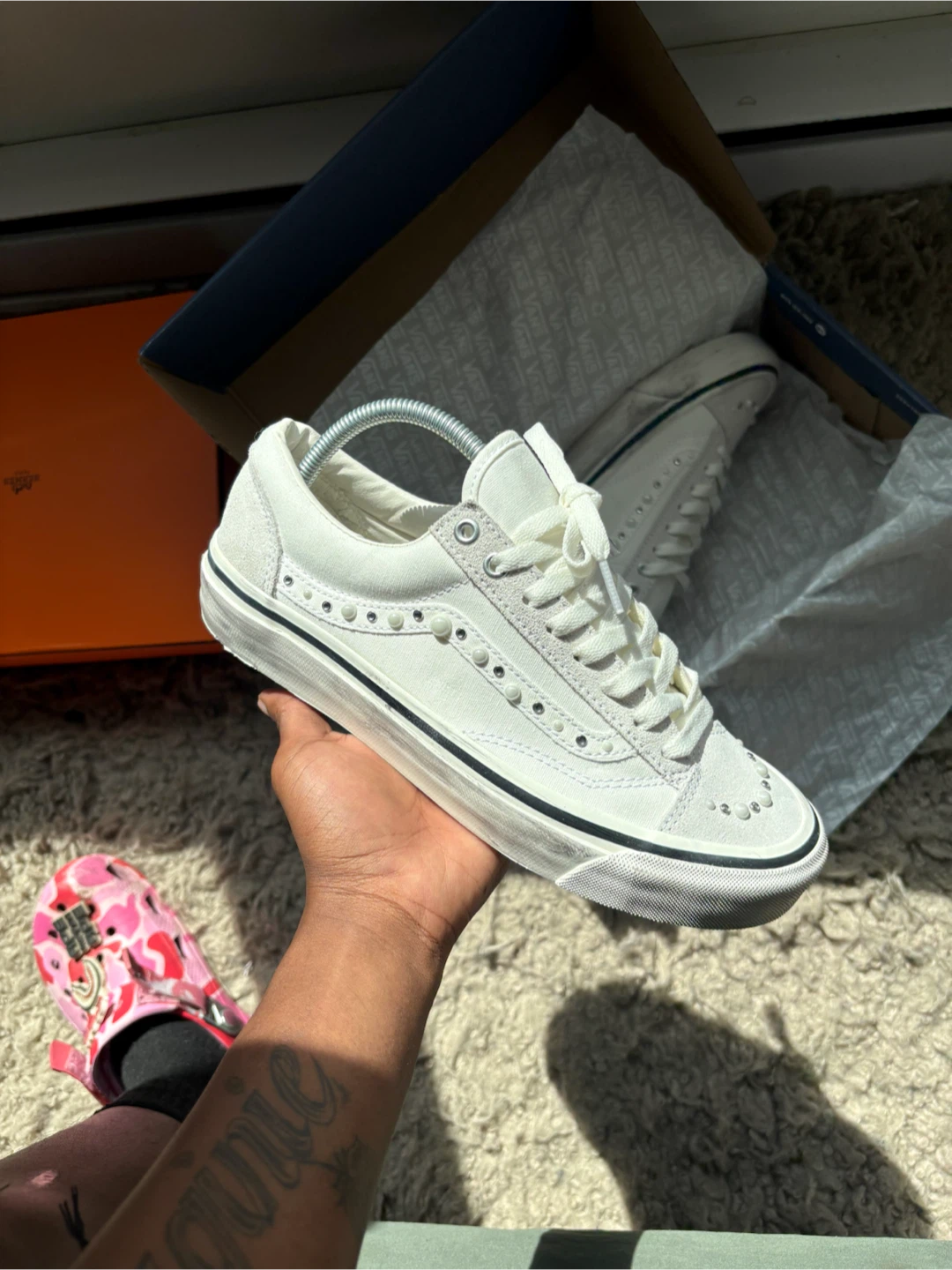 Vans lx Old Skool White Studded Sneakers