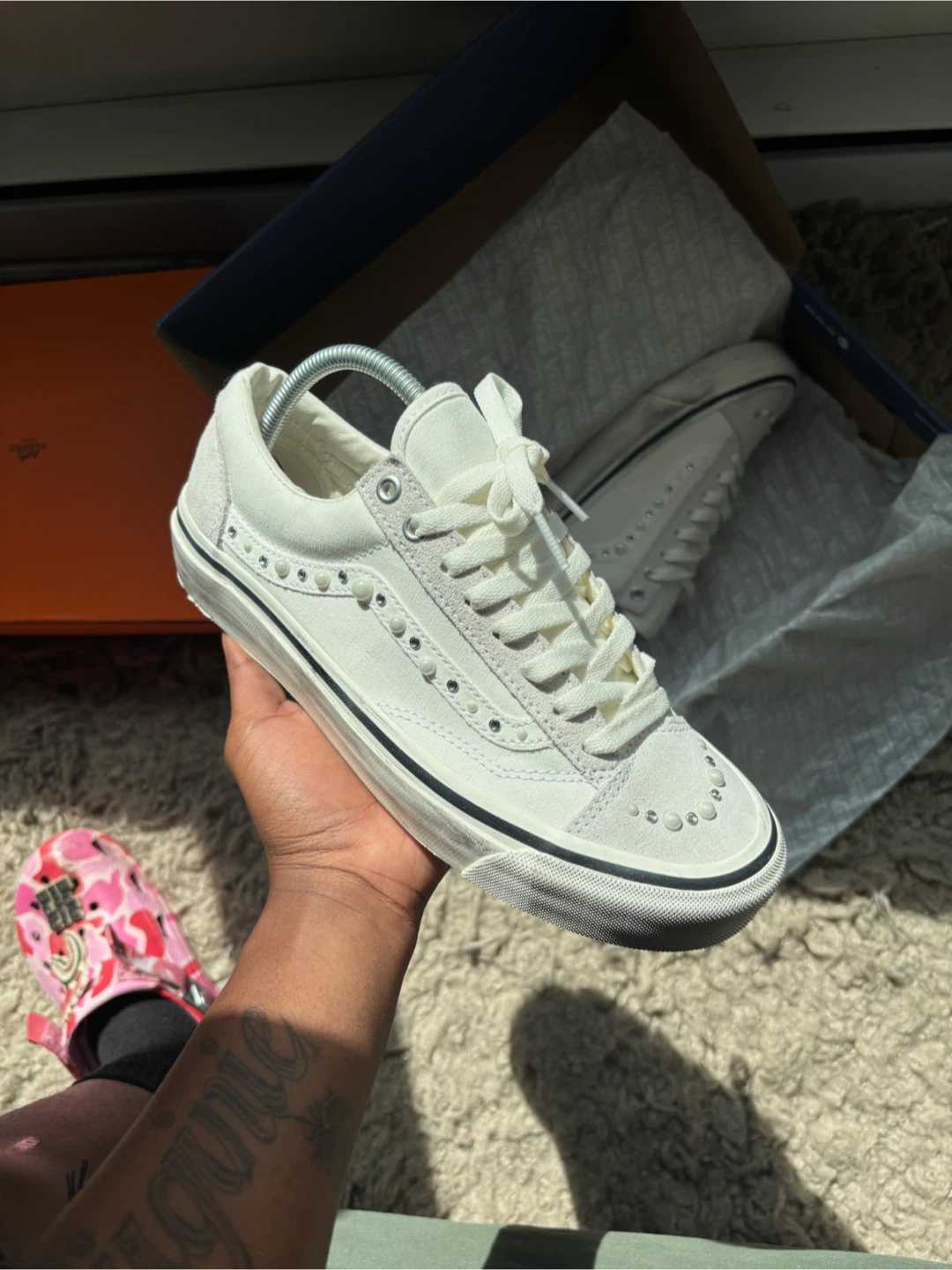 Vans lx Old Skool White Studded Sneakers - photo 4