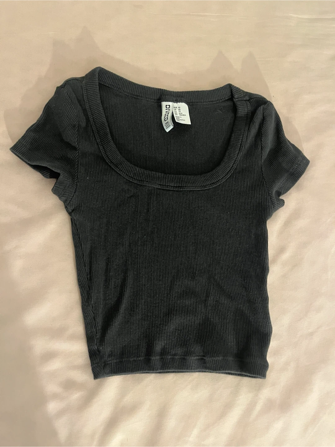 H&M Divided Ribbed Basic Crop Tops in Grey & Pink - photo 5