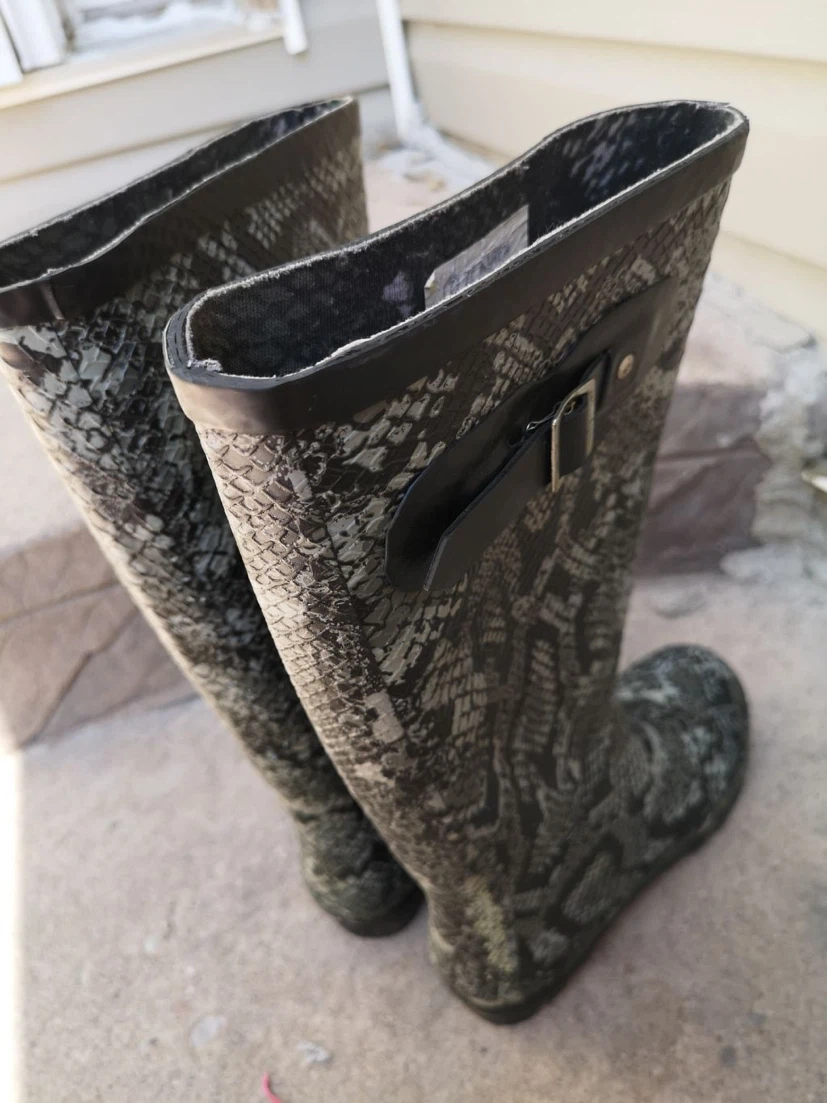 Women's Snake Print Rain Boots