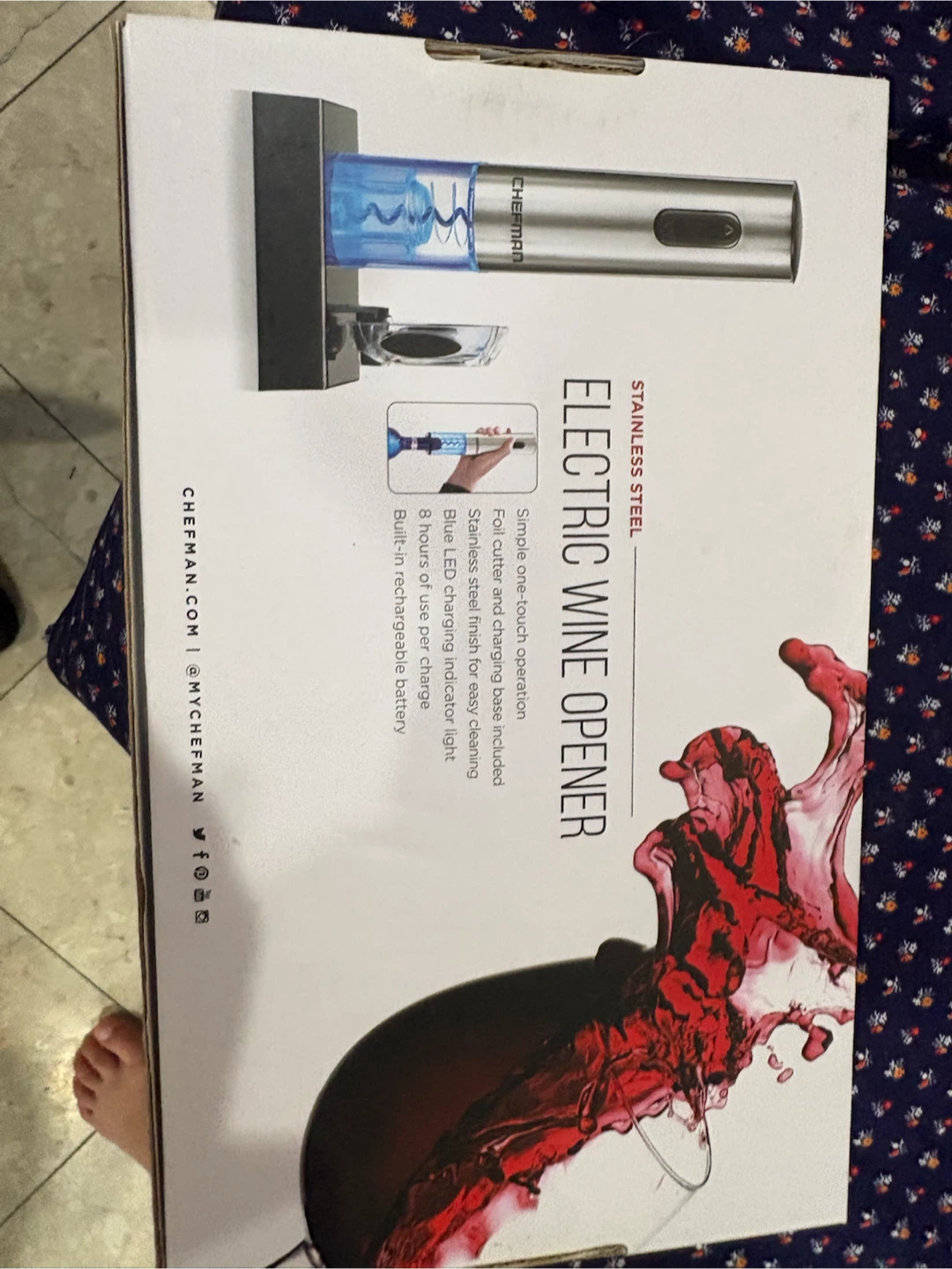 Chefman Stainless Steel Electric Wine Opener - photo 3