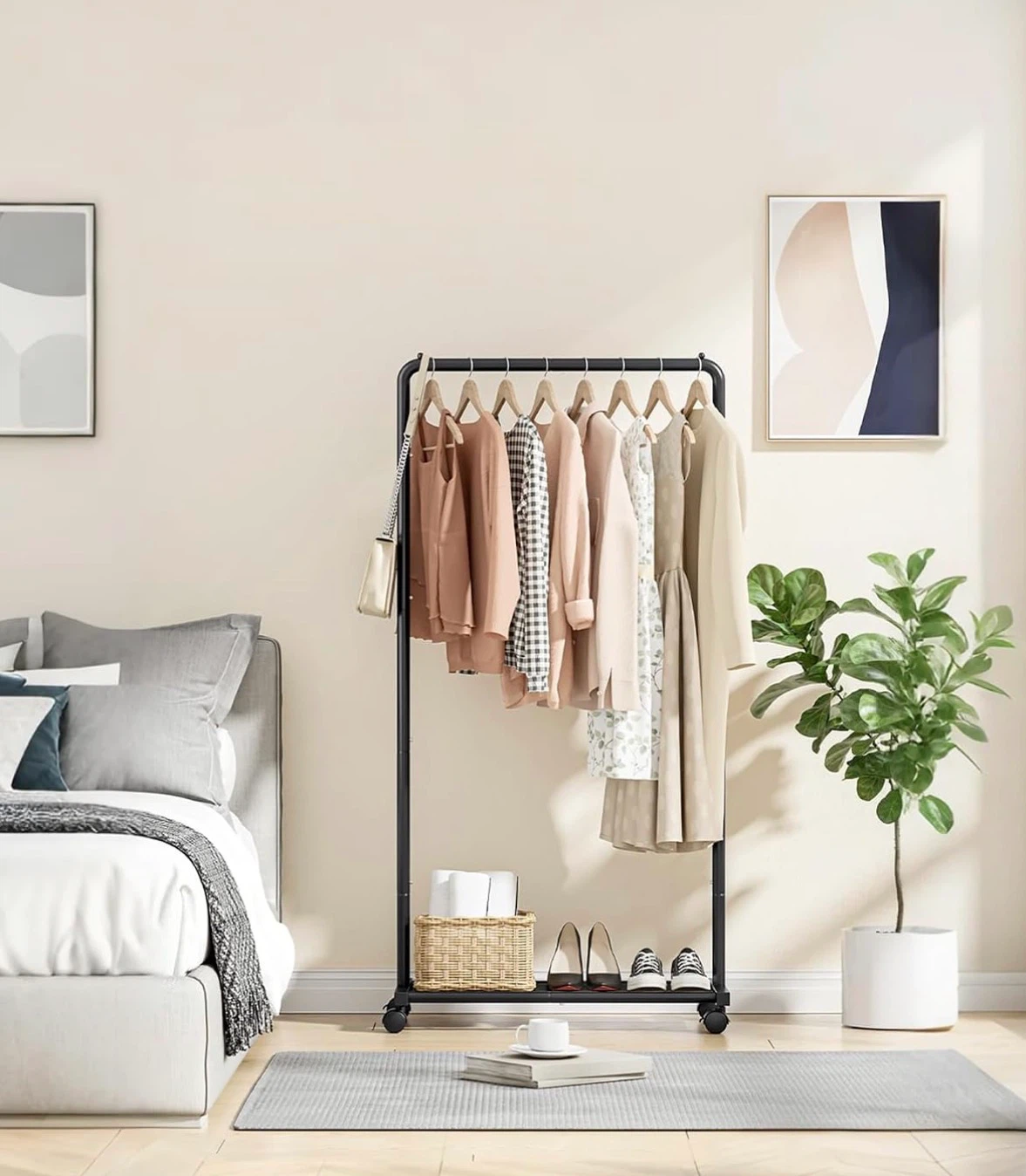 Black Rolling Clothes Rack