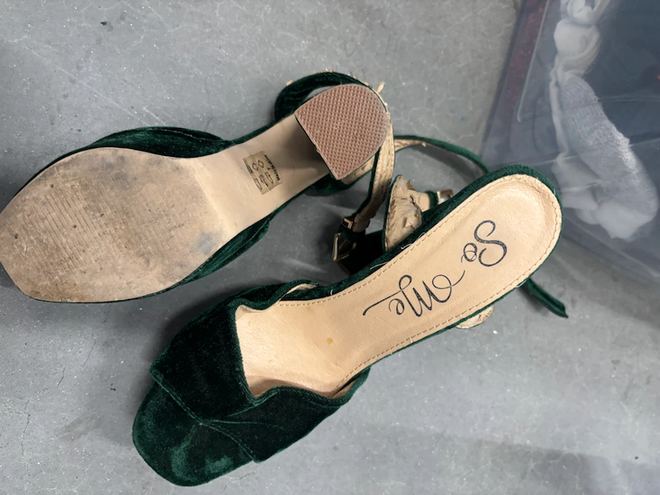 So Me Velvet Block Heels - Emerald Green - photo 2