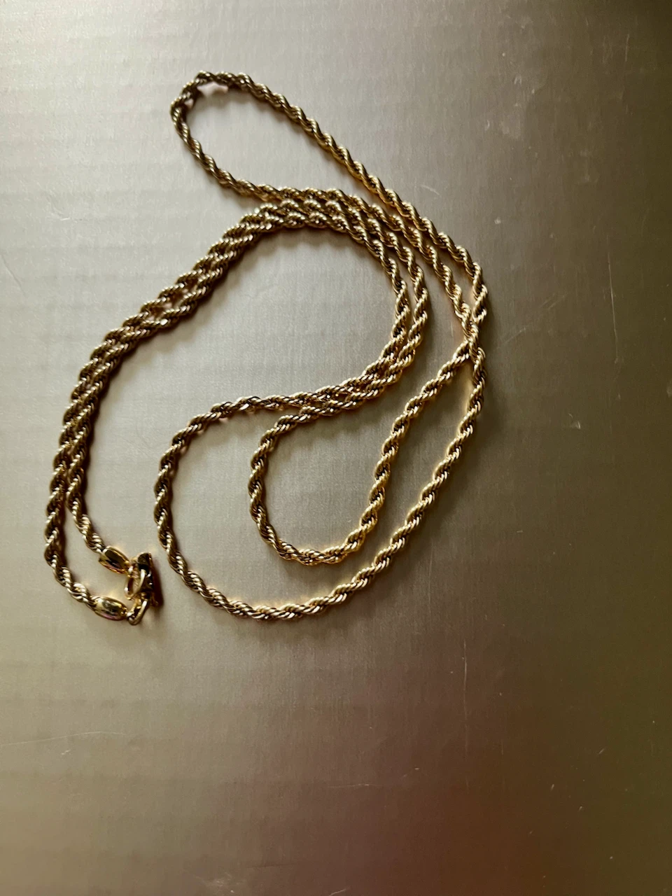 Swarovski Gold Tone Rope Chain Necklace