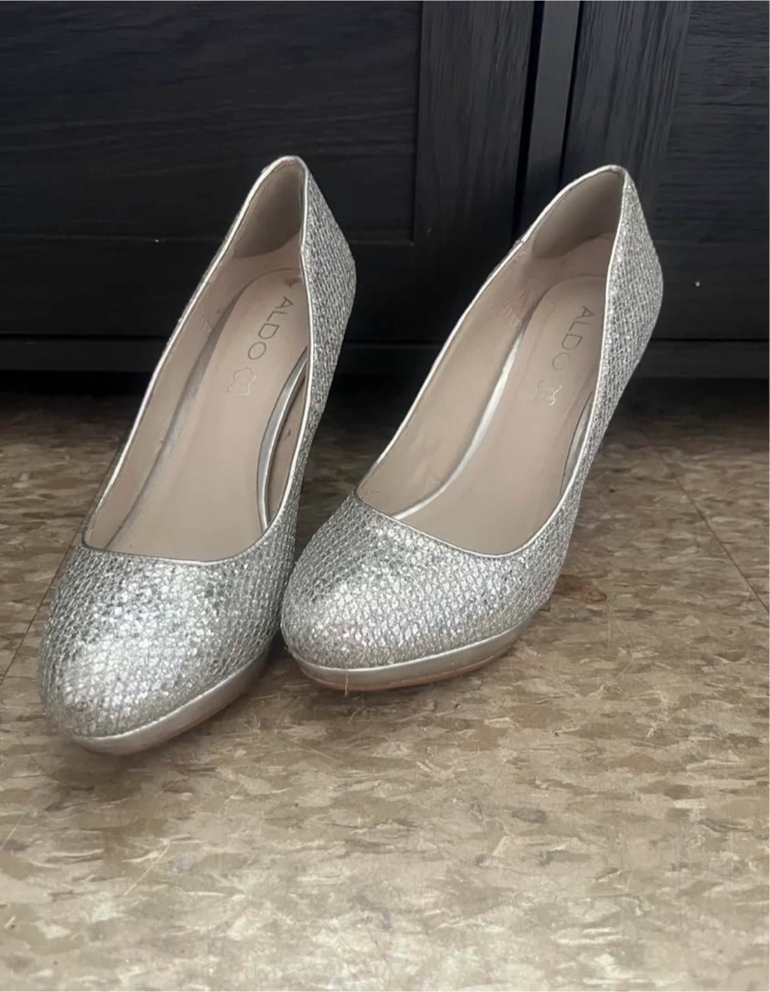 ALDO Silver Glitter Heels - photo 3