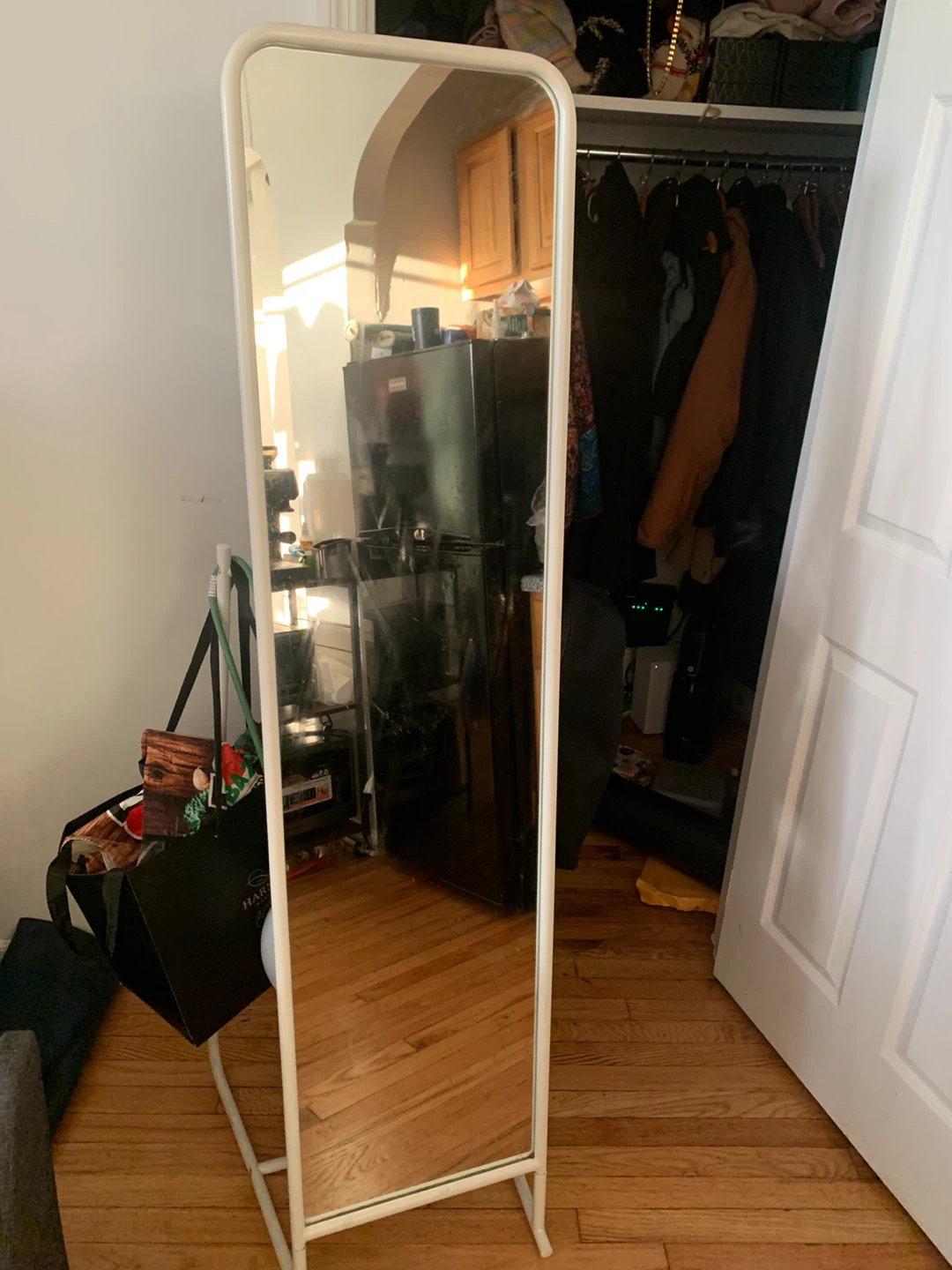 Ikea Standing Mirror with Hooks