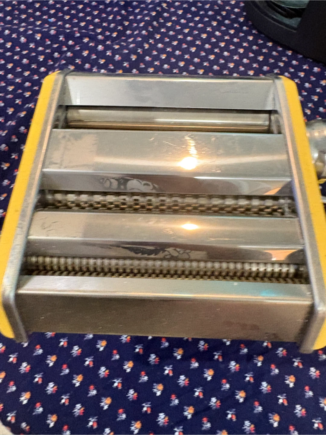 Yellow Pasta Maker Machine with Clamp