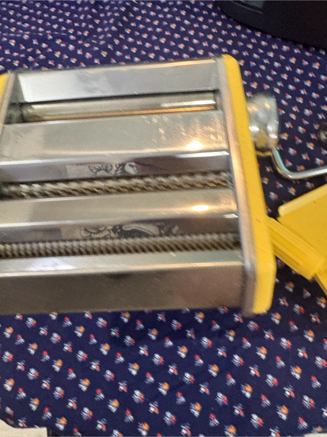 Yellow Pasta Maker Machine with Clamp - photo 2