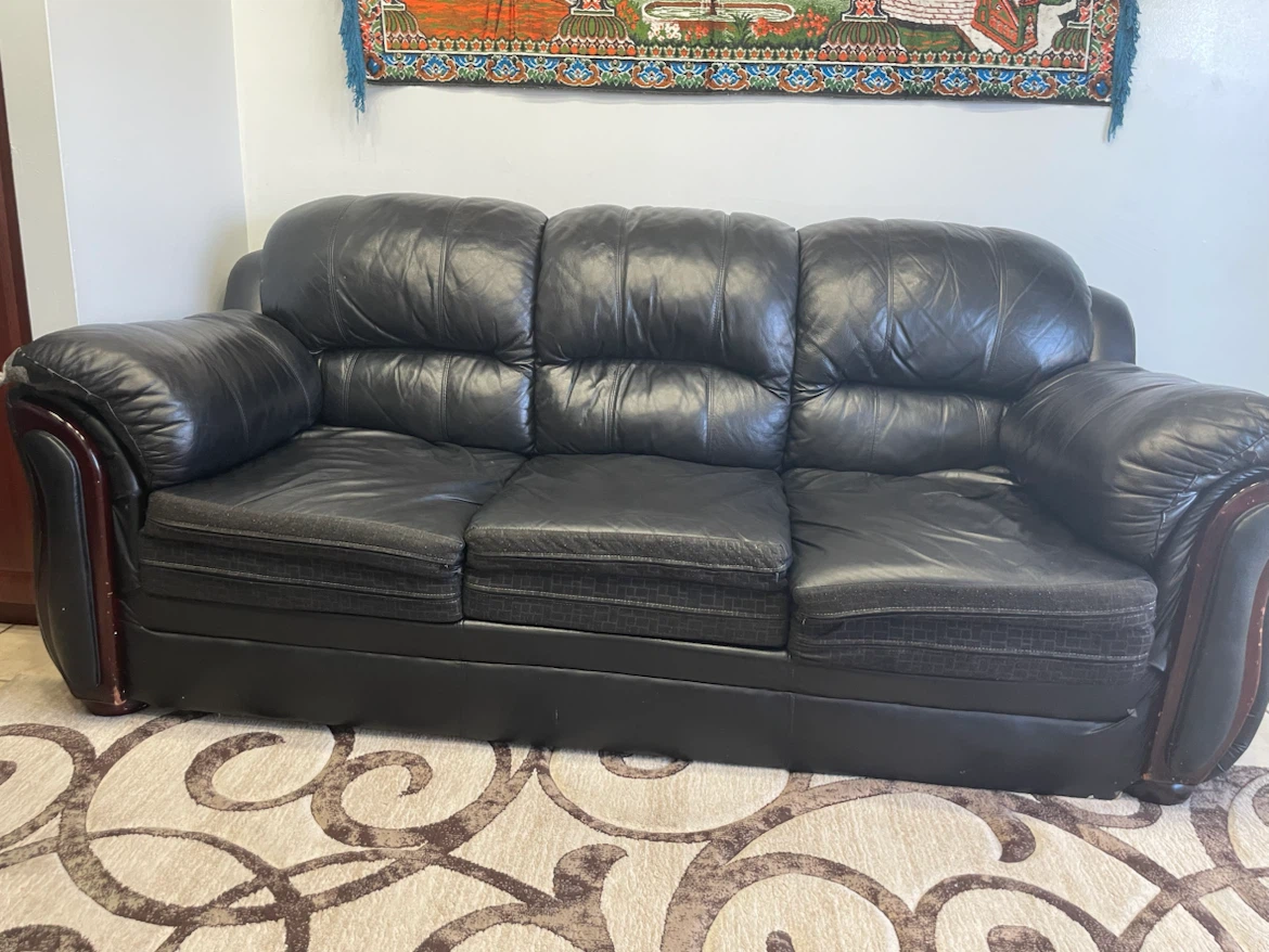 Black Leather Sofa
