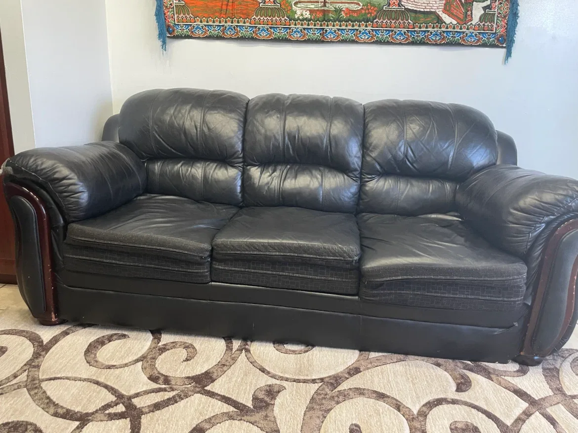 Black Leather Sofa