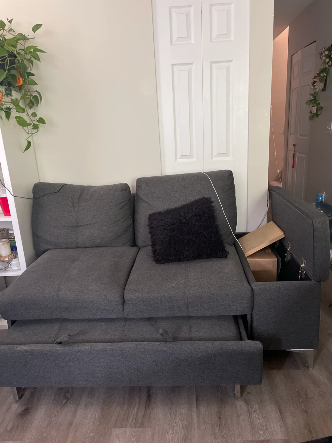 Grey Tufted Ottoman Footrest