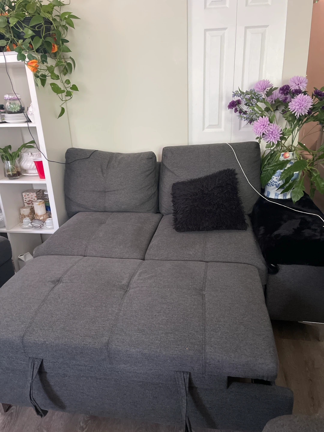 Grey Tufted Ottoman Footrest - photo 2