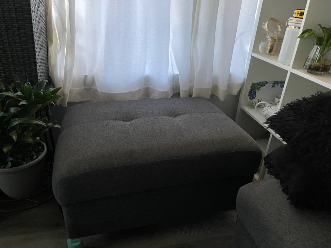 Grey Tufted Ottoman Footrest - photo 4