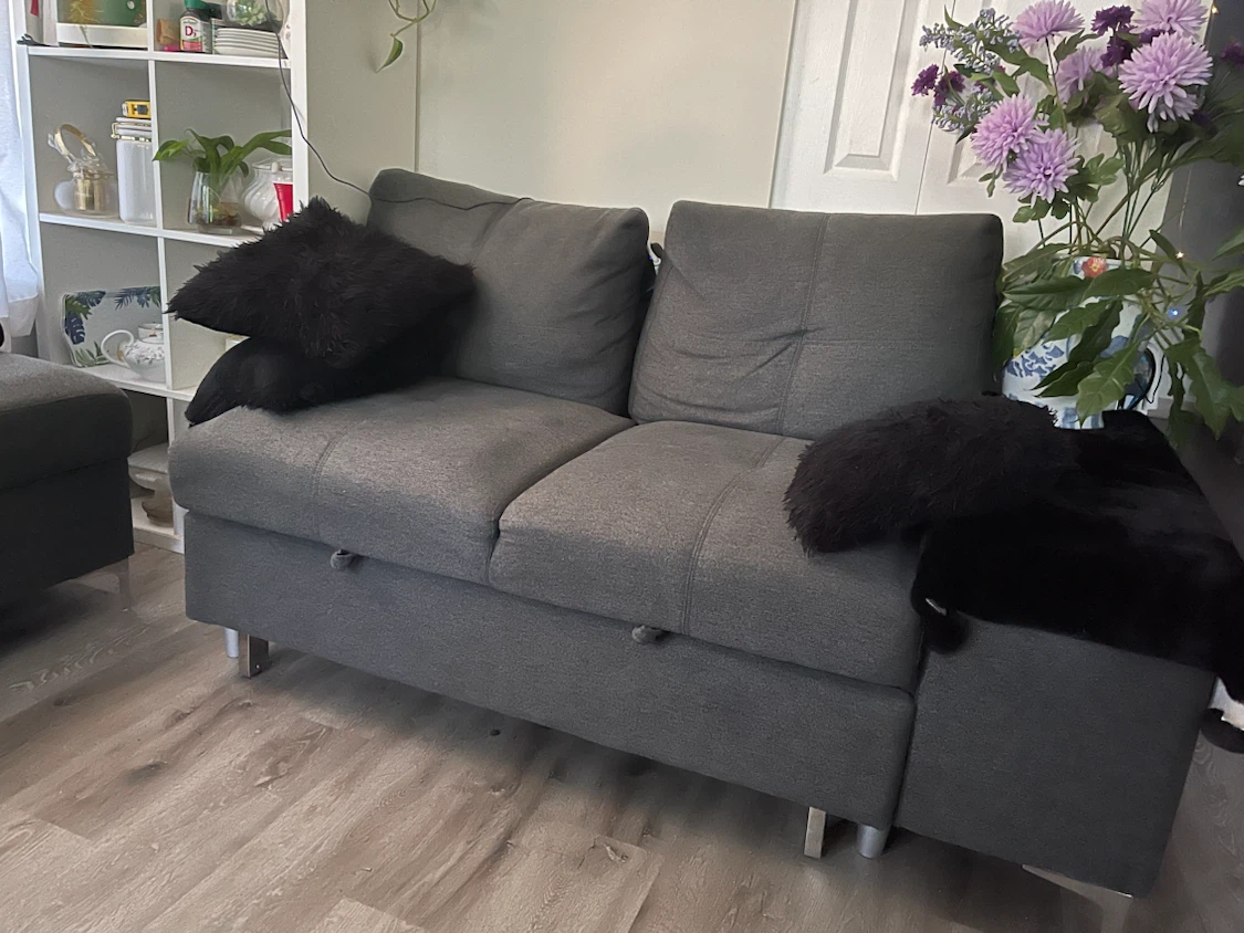 Grey Tufted Ottoman Footrest - photo 5